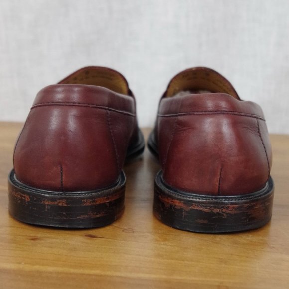 Men's LL Bean Cordovan Colored Leather Penny Loafers Size 10.5D - Picture 5 of 10